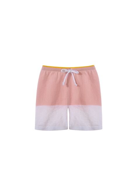 Shorts In Maglia Bicolore Bianco e Rosa GENSAMI | PT03-B-ONDABABY PINK/OFF WHITE